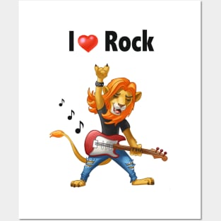 Lion rocker with a guitar. Posters and Art